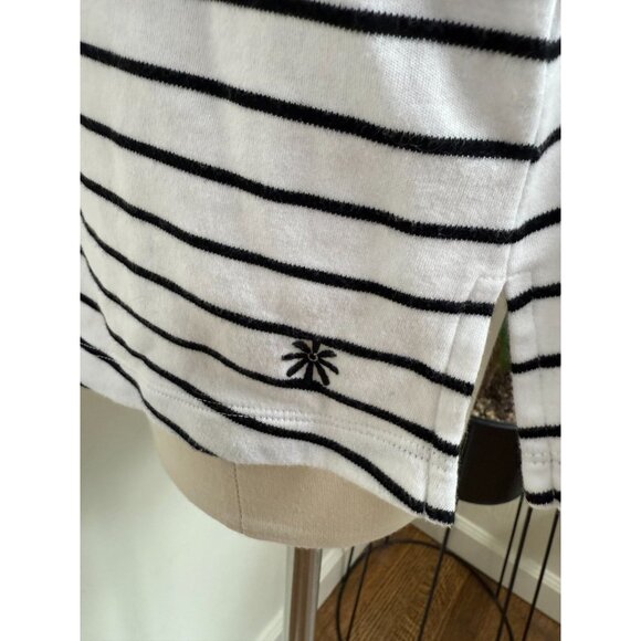 Isaac Mizrahi Womens Black White Striped V‎ Neck T Shirt Size 3X 100% Cotton - Picture 7 of 10